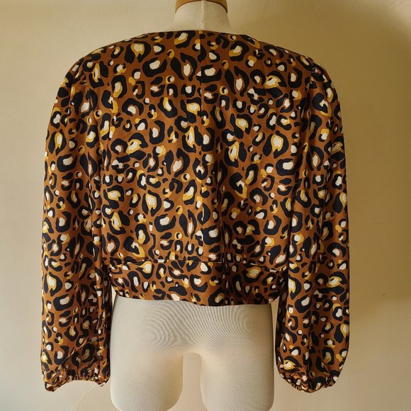 Express X Ladygang Tie/Wrap Crop Blouse - Picture 5 of 7